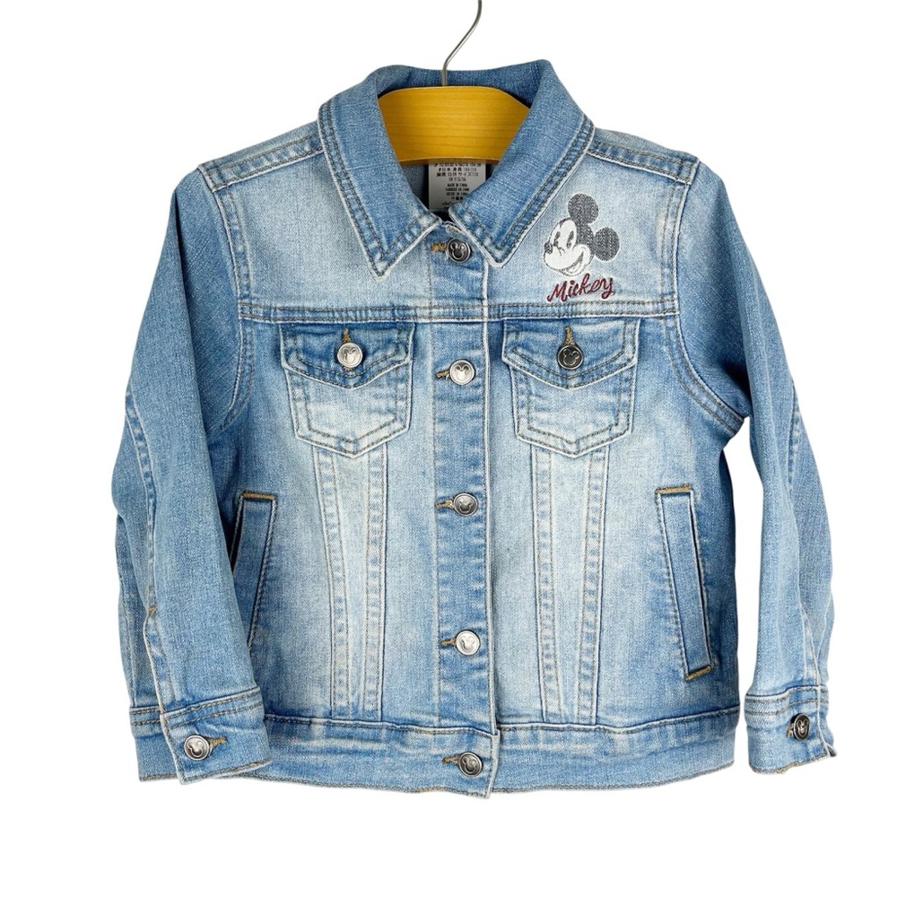 Disney Parks Mickey Mouse Denim Jean Jacket Button Front Size 4